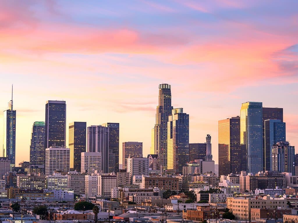 skyline of downtown Los Angeles